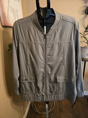 Penningtons Plus Women's Lightweight Zip-Up Jacket - Sage Green